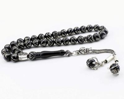 GÜMÜŞ işlemeli oltu taşı tesbih