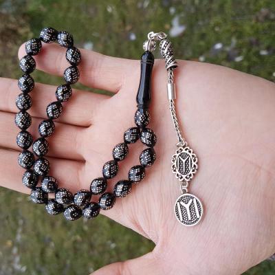 GÜMÜŞ işlemeli oltu taşı