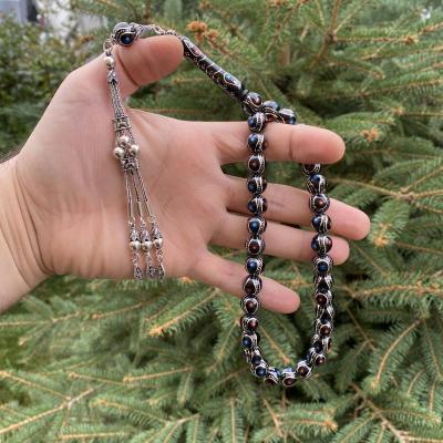 Özel Yapım Oltu Taşı Bordo Mavi Mineli