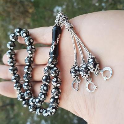 SİYAH BEYAZ AŞK oltu taşı tesbih